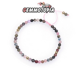 Bracelet Ajustable Tourmaline Multicolore 4mm