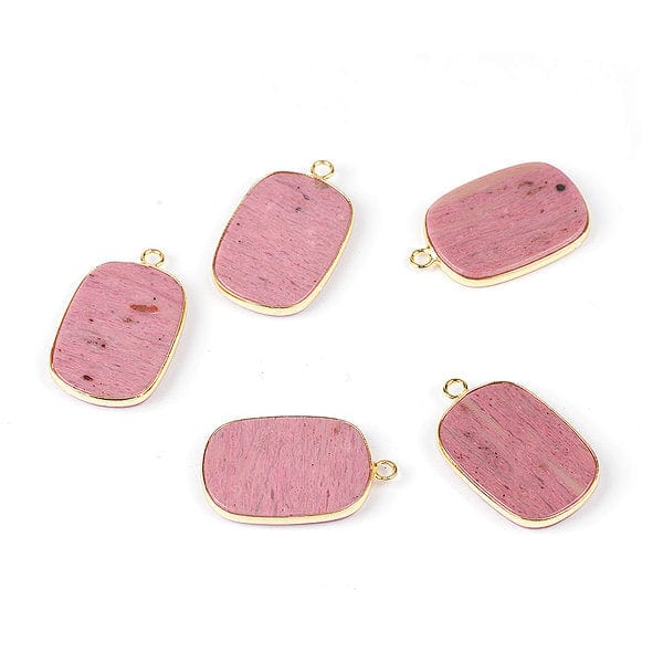 Pendentif plat Rhodonite