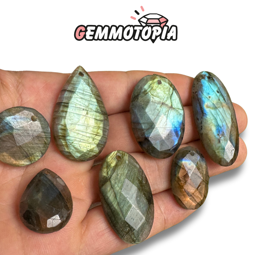 Pendentif Percé Facetté Labradorite