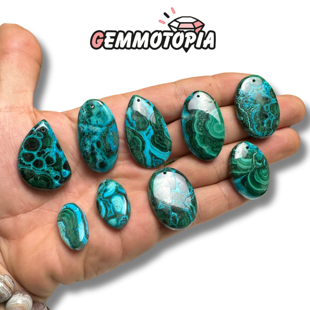 Pendentif Percé Malachite Chrysocolle