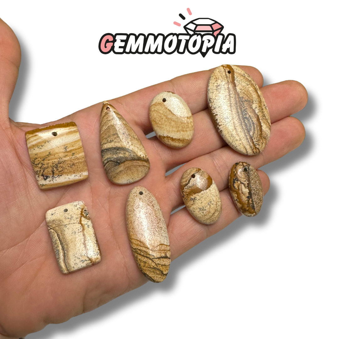 Pendentif Percé Jaspe Paysage