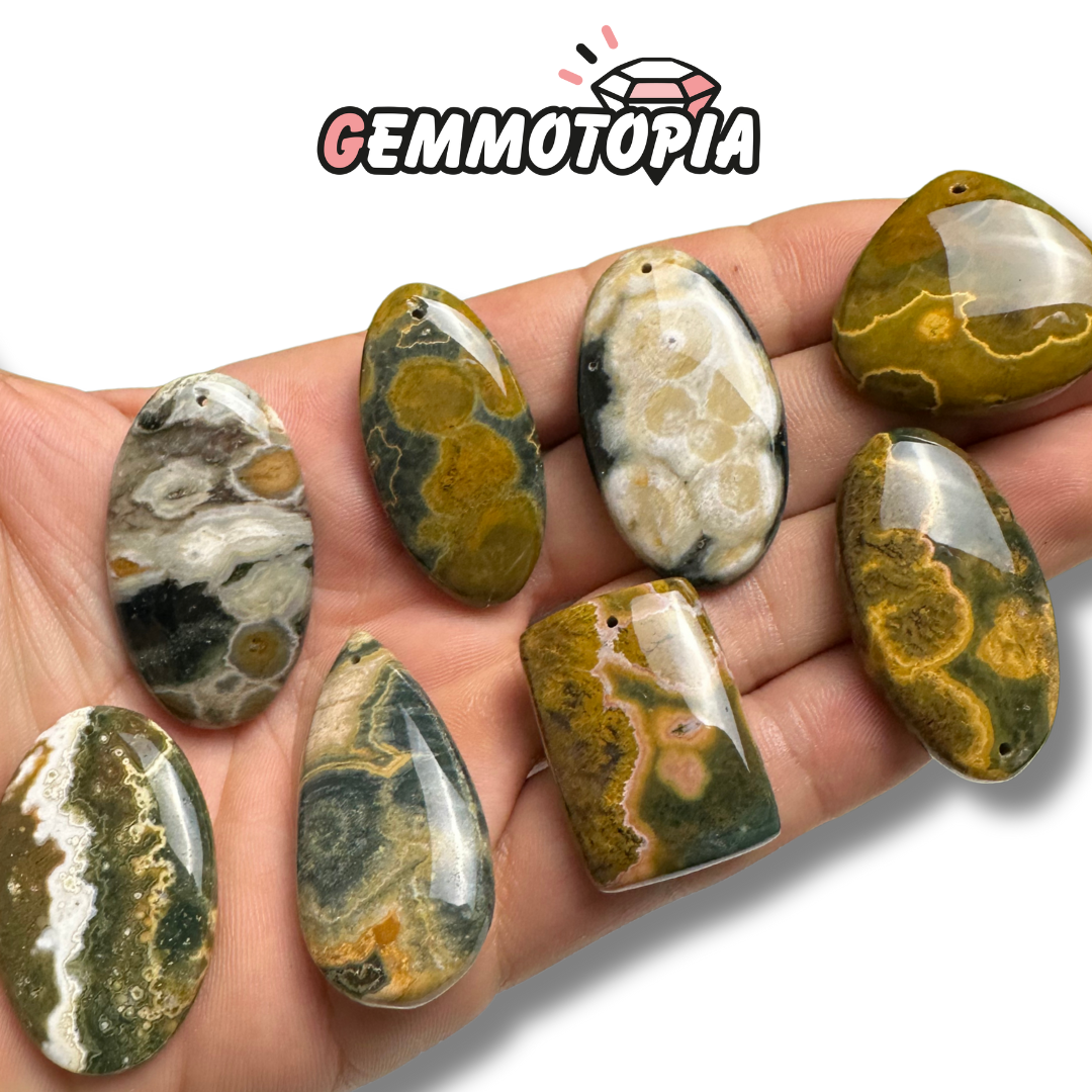 Pendentif Percé Jaspe Océan