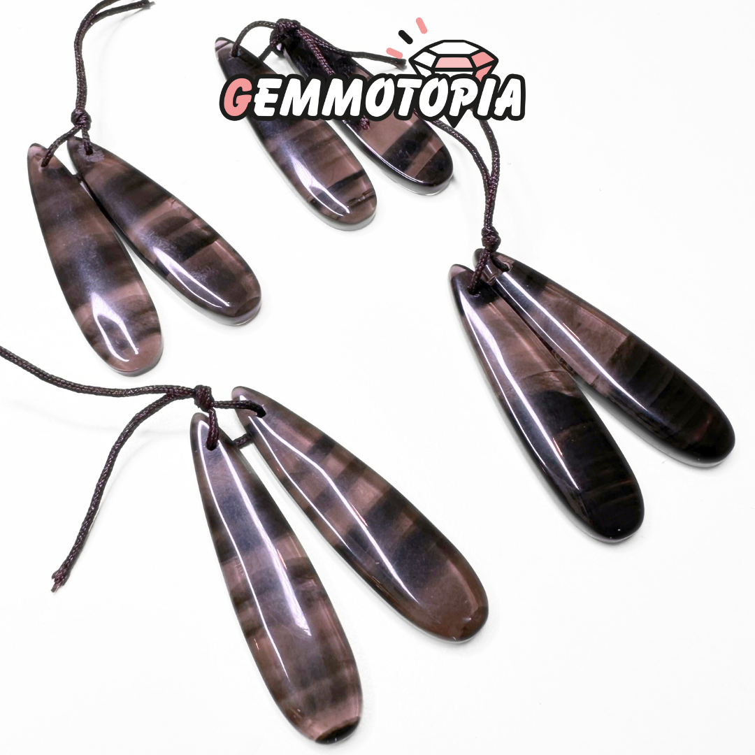 Pendentif Percé Obsidiennne Duo