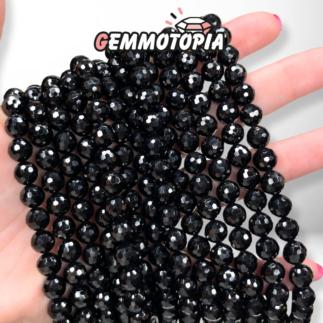 Perles Facettées Spinelle Noire 2 MM