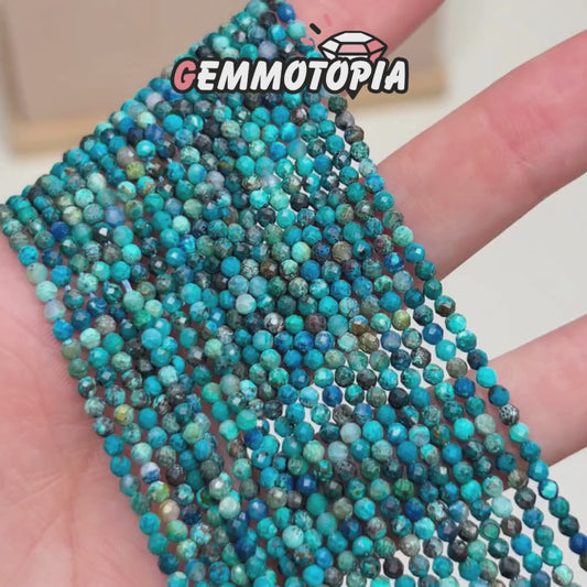 Perles Facettées Chrysocolle Shattuckite