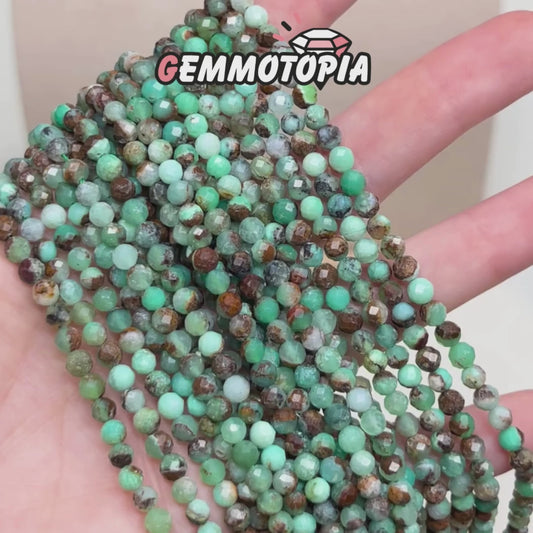 Perles Facettées en Chrysoprase