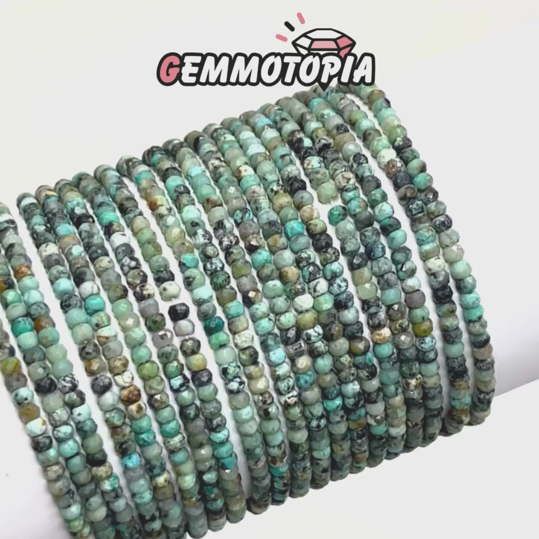 Bracelets Facettées Turquoise Africaine