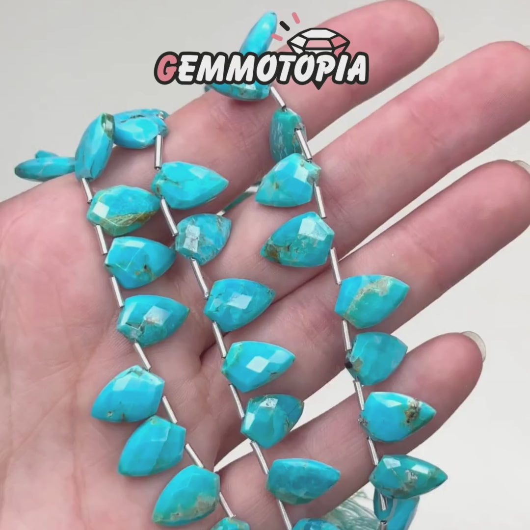 Perle Marquise Facettée en Turquoise