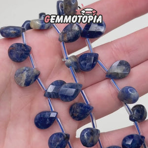 Perle Goutte Facettée en Sodalite